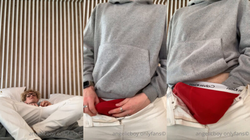 OF angelicboy hot boy jerking dick in red underwear post thumbnail image